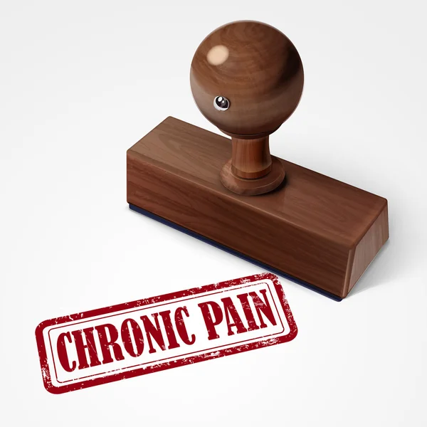 Stämpel kronisk smärta i rött — Stock vektor