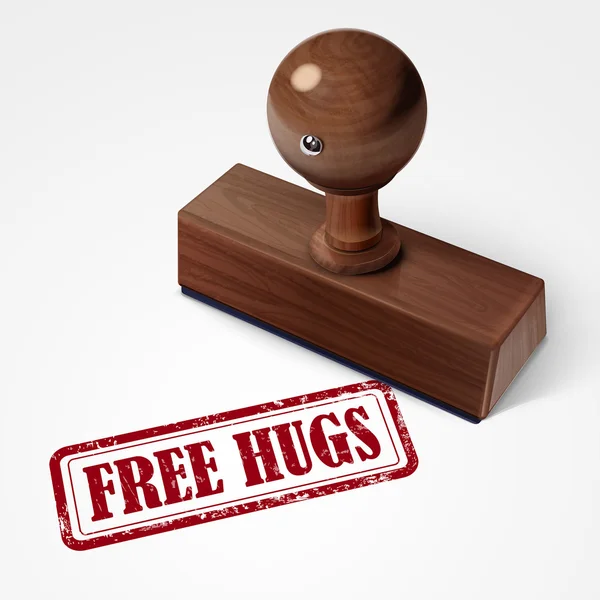 Kırmızı Pul ücretsiz hugs — Stok Vektör