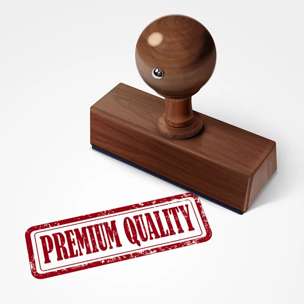 Timbre qualité premium en rouge — Image vectorielle