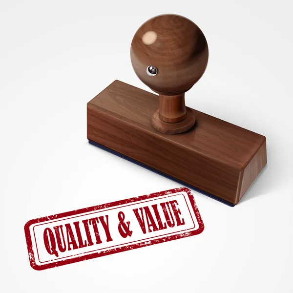 Známka kvality a hodnoty v červené barvě — Stockový vektor