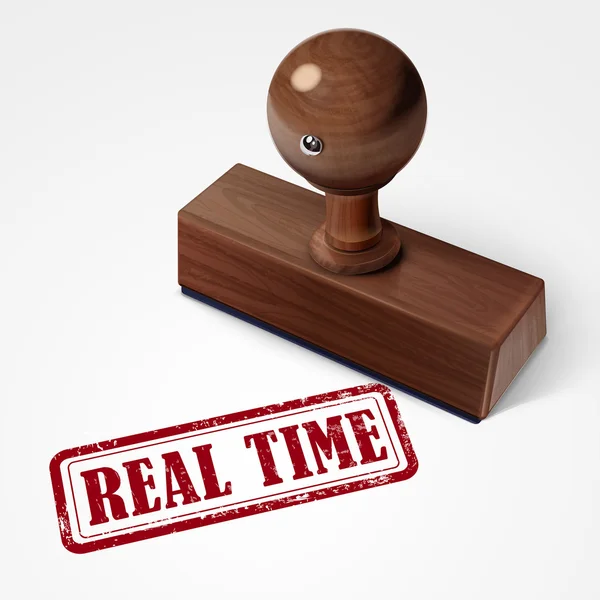 Stempel real-time in het rood — Stockvector