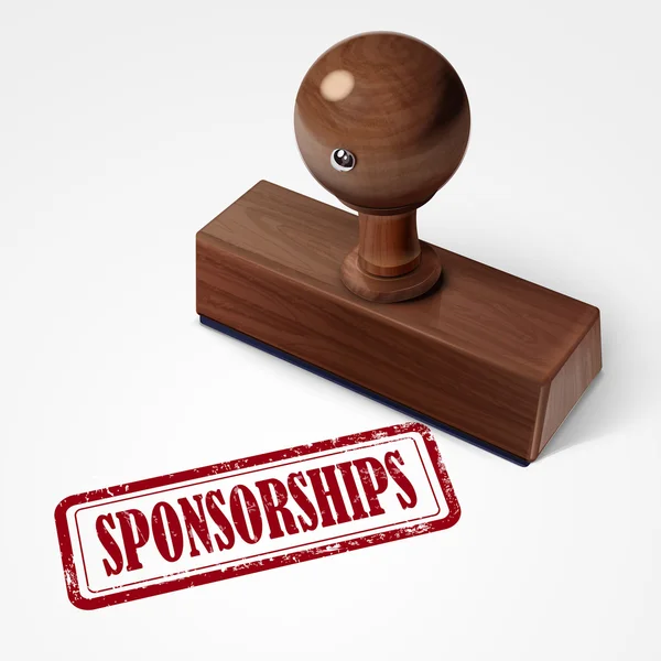 Stamp sponsorships in red — Stock Vector