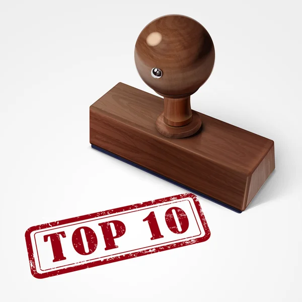 Marke Top 10 in rot — Stockvektor