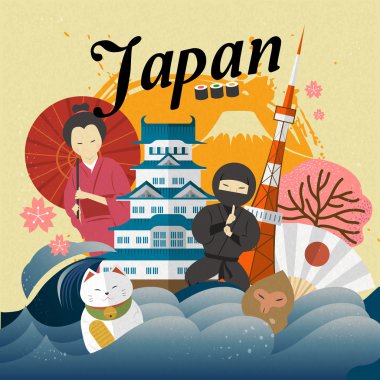 çekici Japonya seyahat poster 