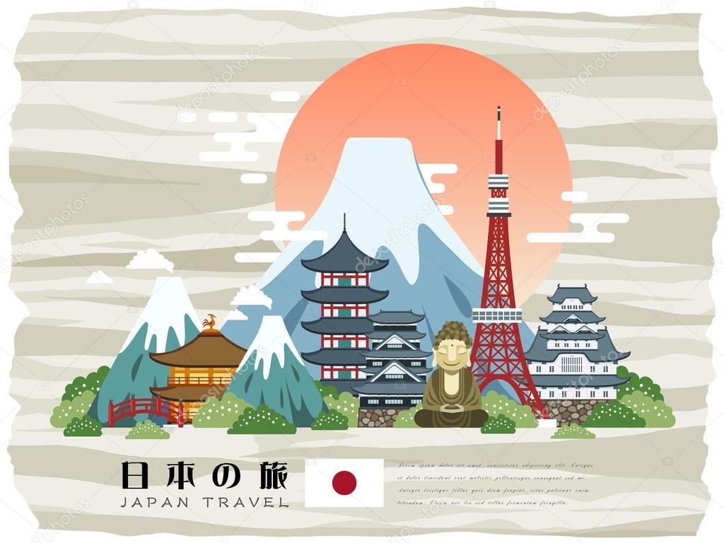 attractive Japan travel poster 