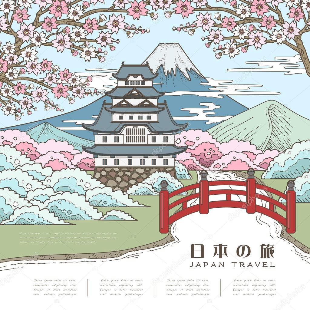 attractive Japan travel poster 