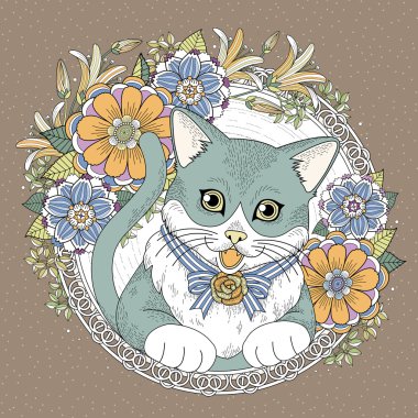 sevimli kedicik boyama sayfası