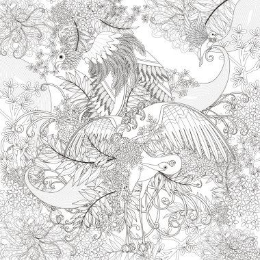 güzel uçan kuş boyama sayfası