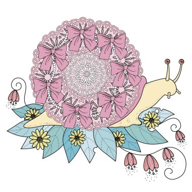 sevimli salyangoz boyama sayfası