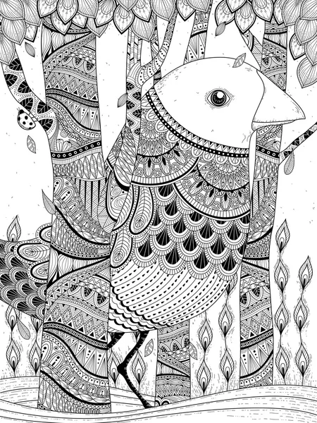 Coloriage oiseau géant — Image vectorielle