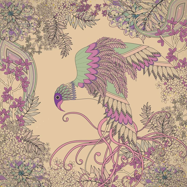 Página para colorear hermoso pájaro volador — Archivo Imágenes Vectoriales