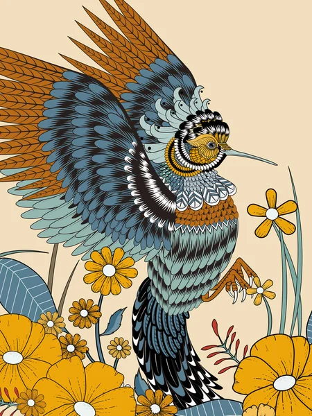 素敵なハチドリの着色のページ — ストックベクタ