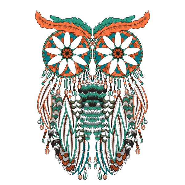 Coloriage de hibou à couper le souffle — Image vectorielle