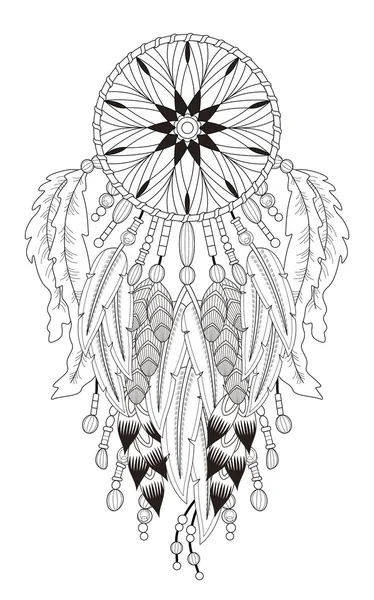 Dream Catcher Página para colorear — Vector de stock