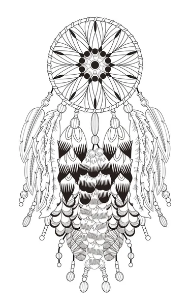 Dream Catcher Página para colorear — Vector de stock