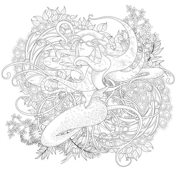 815 Mermaid Coloring Page Vector Images Free Royalty Free Mermaid Coloring Page Vectors Depositphotos