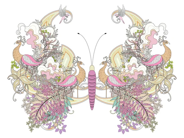 Gorgeous bird coloring page Vector Art Stock Images | Depositphotos