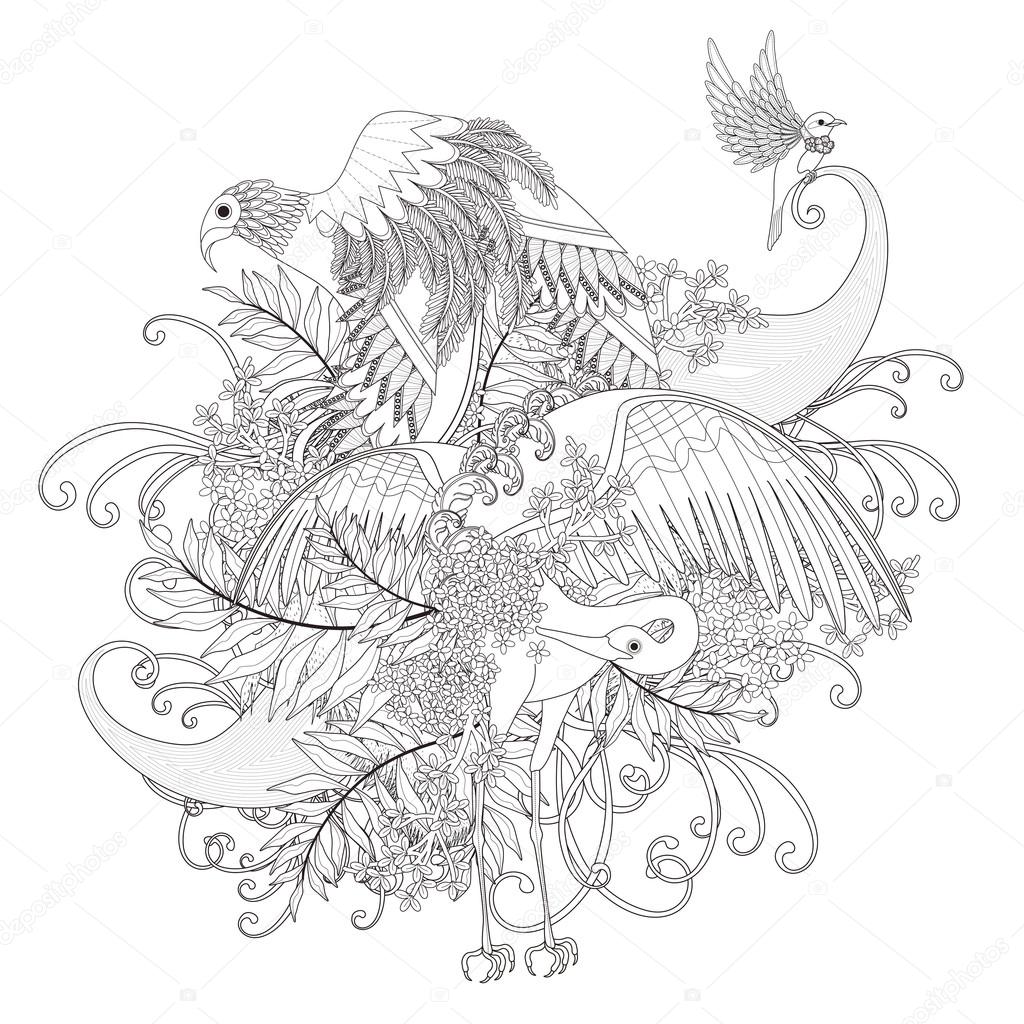 beautiful flying bird coloring page