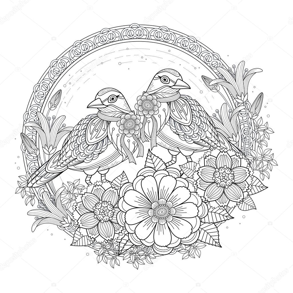 Oiseau De Bénédiction Coloriage Image Vectorielle Kchungtw