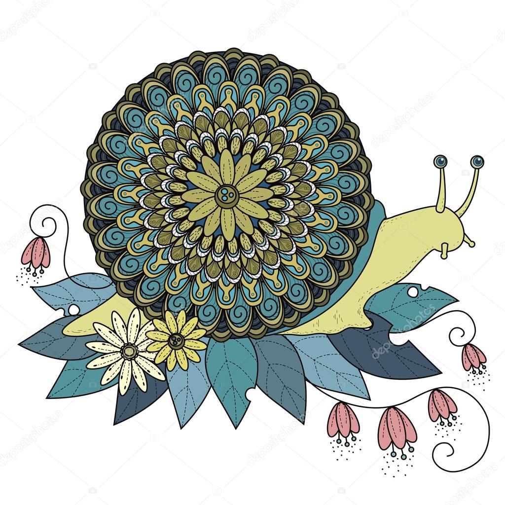 sumptuous snail coloring page