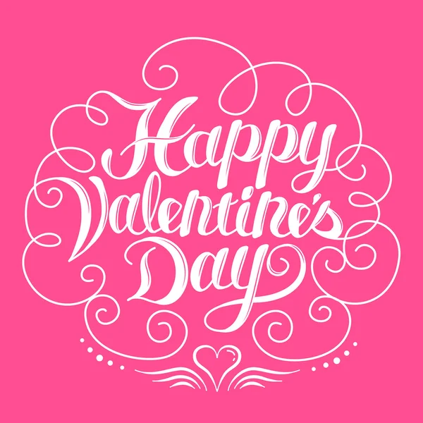 Feliz día de San Valentín caligrafía diseño — Vector de stock