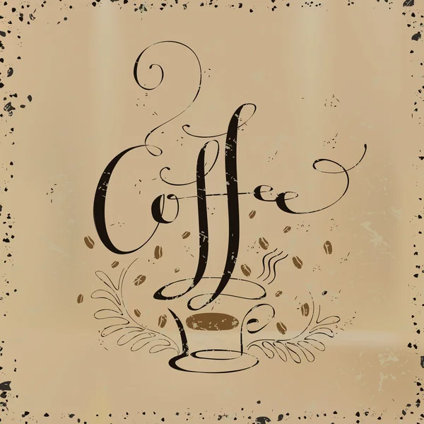 Design caligrafia café criativo — Vetor de Stock