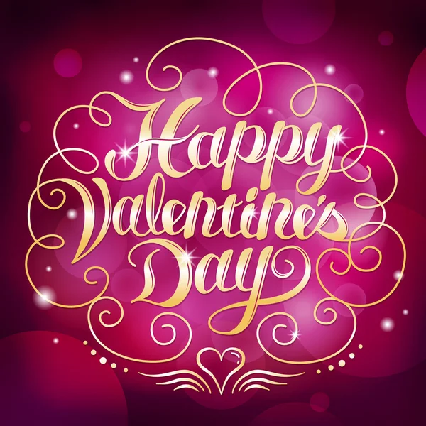 Selamat Hari Valentine desain kaligrafi - Stok Vektor