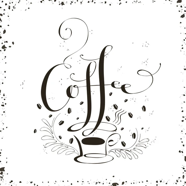 Kaffe kalligrafi design — Stock vektor