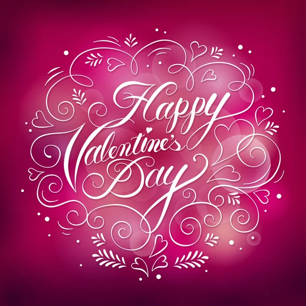 Feliz día de San Valentín caligrafía diseño — Vector de stock