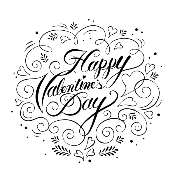 Feliz día de San Valentín caligrafía diseño — Archivo Imágenes Vectoriales