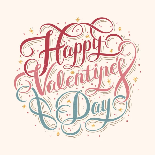 Feliz día de San Valentín caligrafía — Archivo Imágenes Vectoriales