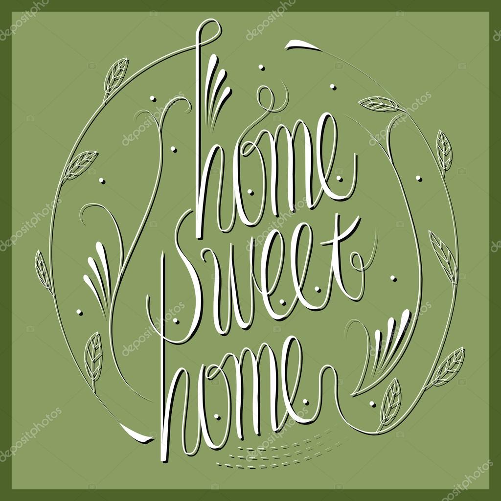 Zuhause süße Heimat Kalligraphie-Gestaltung — Stockvektor © kchungtw