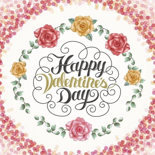 Feliz día de San Valentín caligrafía cartel — Vector de stock