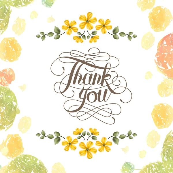 Thank you decorative calligraphy poster design — Stock Vector