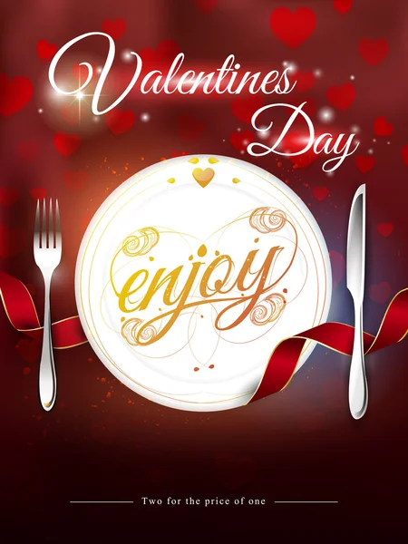 Romántico día de San Valentín caligrafía cartel — Archivo Imágenes Vectoriales