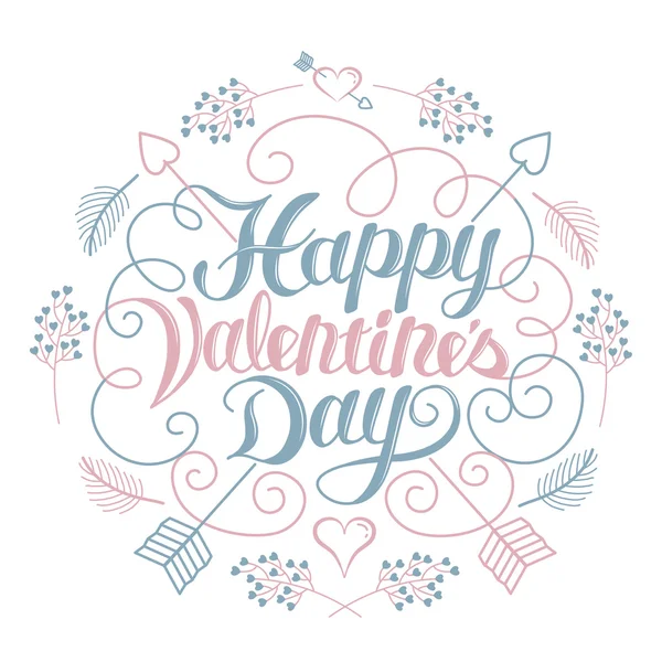 Feliz día de San Valentín caligrafía cartel — Archivo Imágenes Vectoriales