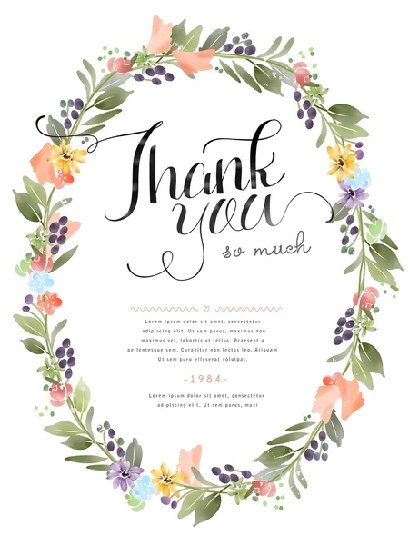 Thank you decorative calligraphy poster — Stock Vector