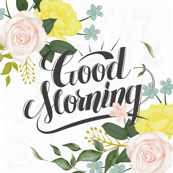 Good morning calligraphy and poster design — Stock Vector