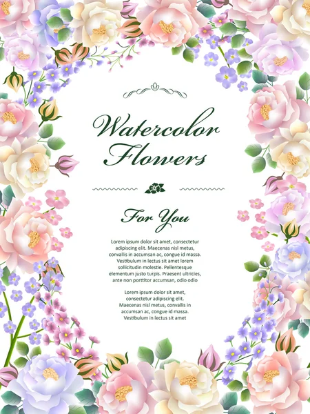 Atractiva plantilla de póster floral — Archivo Imágenes Vectoriales