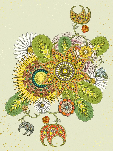 Привлекательная страница цветочной раскраски — стоковый вектор