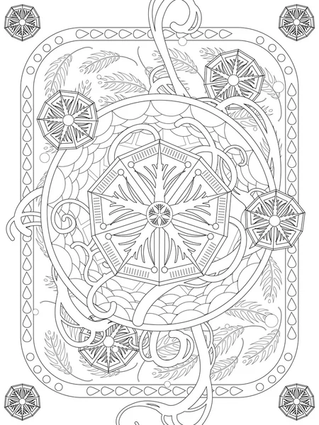Привлекательная страница цветочной раскраски — стоковый вектор