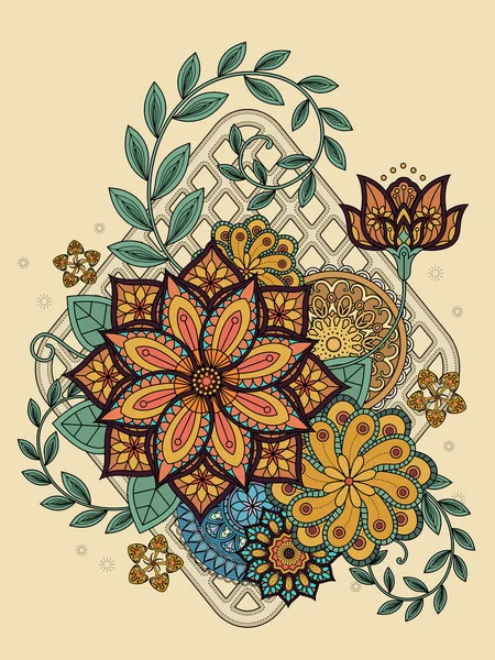 魅力的な花の着色のページ — ストックベクタ