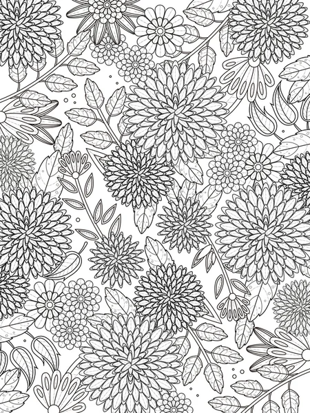 Hermosa hortensia para colorear página — Archivo Imágenes Vectoriales