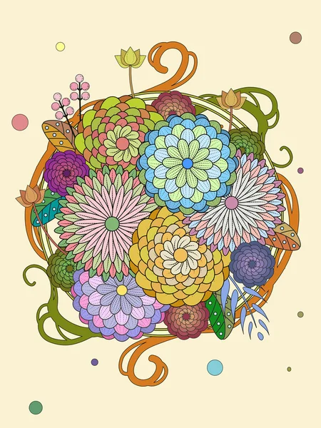 Belle coloration florale — Image vectorielle