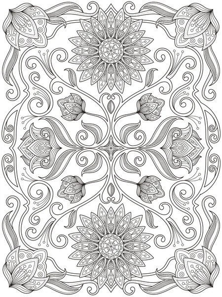 Elegante flor para colorear página — Vector de stock