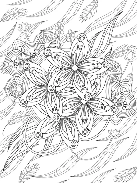 素敵な花の着色のページ — ストックベクタ