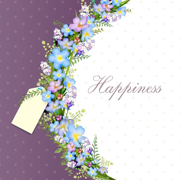 Aquarela flores cartão design — Vetor de Stock