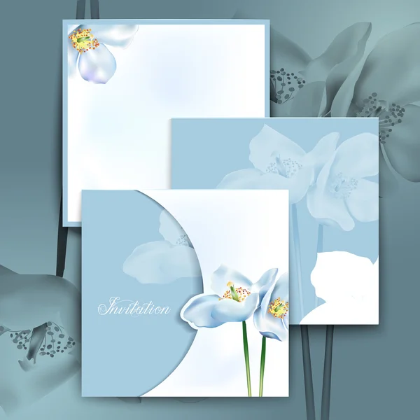 Invitación romántica flores acuarela — Archivo Imágenes Vectoriales
