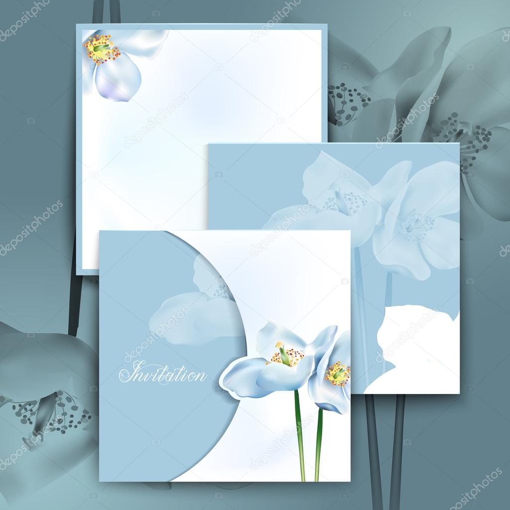 romantic watercolor flowers invitation