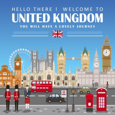 United Kingdom travel poster clipart